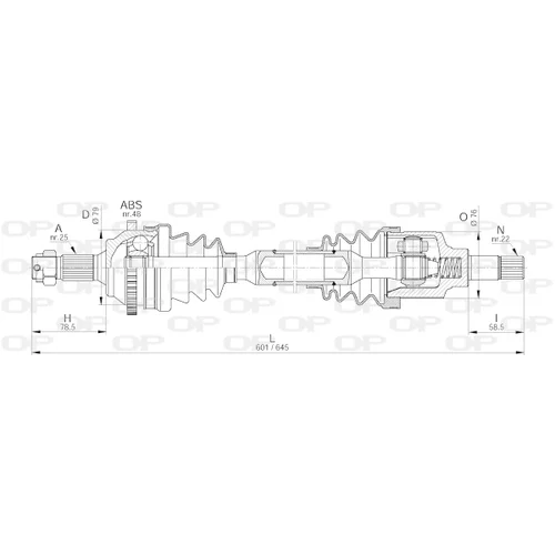 Hnací hriadeľ OPEN PARTS DRS6193.00