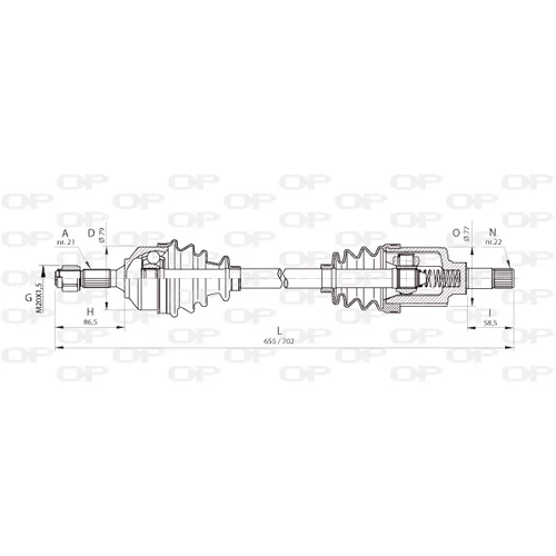 Hnací hriadeľ OPEN PARTS DRS6460.00