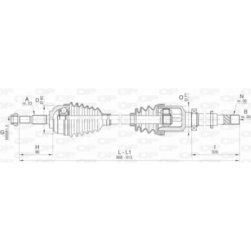 Hnací hriadeľ OPEN PARTS DRS6476.00