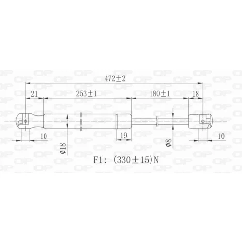 Pneumatická pružina, Batožinový/nákladný priestor GSR6013.00 (OPEN PARTS) - obr. 1