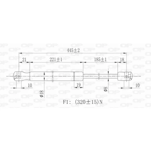 Pneumatická pružina, Batožinový/nákladný priestor GSR6016.00 (OPEN PARTS) - obr. 1