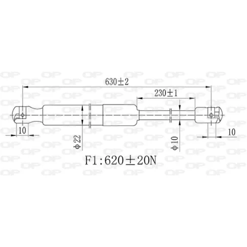 Pneumatická pružina, Batožinový/nákladný priestor GSR6477.00 (OPEN PARTS) - obr. 1