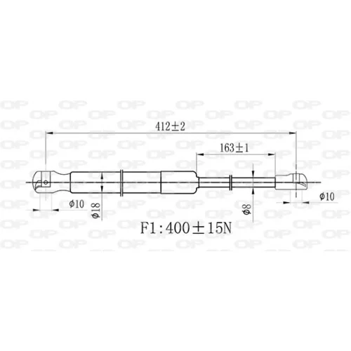 Pneumatická pružina, Batožinový/nákladný priestor GSR6487.00 (OPEN PARTS) - obr. 1