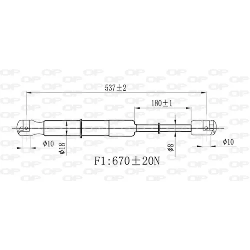 Pneumatická pružina, Batožinový/nákladný priestor GSR6508.00 (OPEN PARTS) - obr. 1