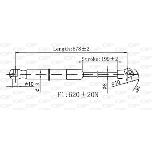 Pneumatická pružina, Batožinový/nákladný priestor GSR6567.00 (OPEN PARTS) - obr. 1