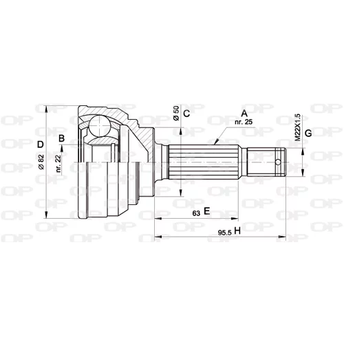 Sada kĺbov hnacieho hriadeľa OPEN PARTS CVJ5022.10