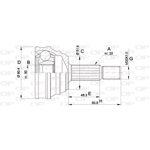 Sada kĺbov hnacieho hriadeľa OPEN PARTS CVJ5190.10