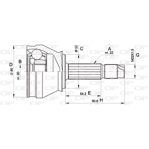 Sada kĺbov hnacieho hriadeľa OPEN PARTS CVJ5223.10