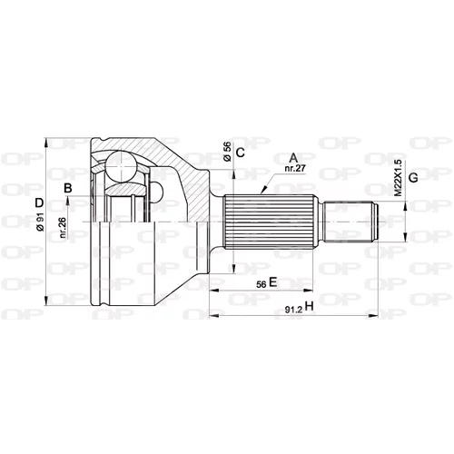 Sada kĺbov hnacieho hriadeľa OPEN PARTS CVJ5437.10