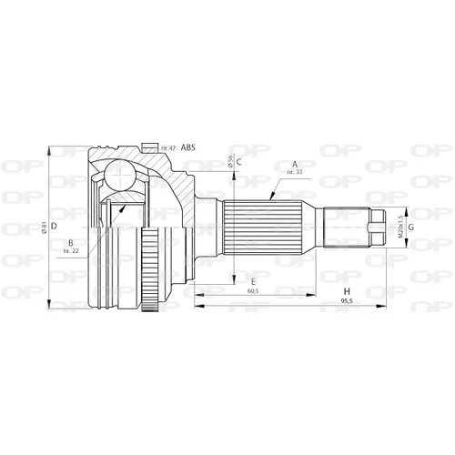 Sada kĺbov hnacieho hriadeľa OPEN PARTS CVJ5711.10