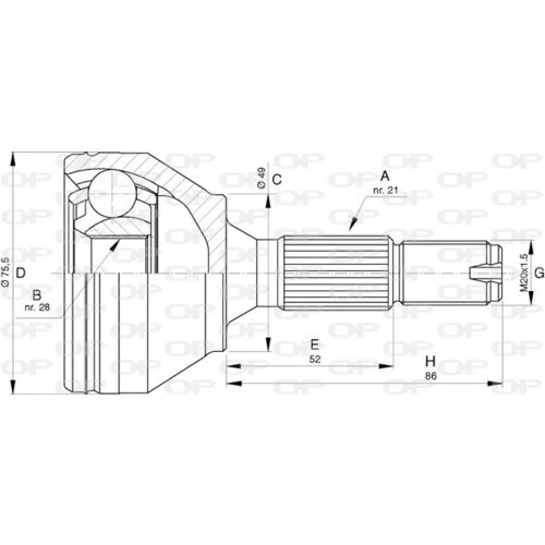 Sada kĺbov hnacieho hriadeľa OPEN PARTS CVJ5745.10