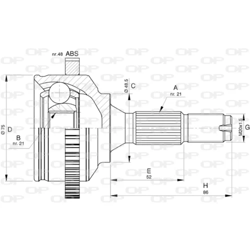 Sada kĺbov hnacieho hriadeľa OPEN PARTS CVJ5764.10