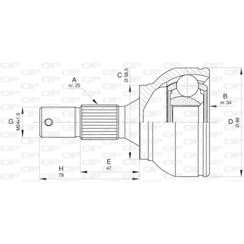 Sada kĺbov hnacieho hriadeľa OPEN PARTS CVJ5802.10
