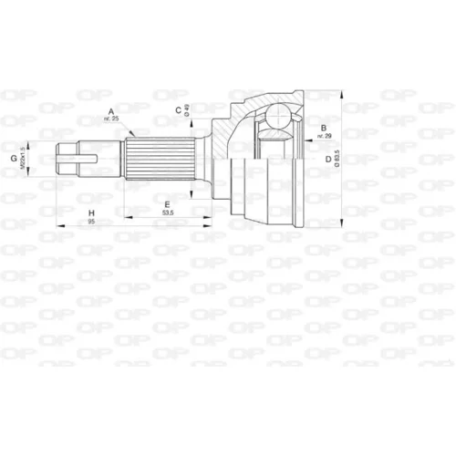 Sada kĺbov hnacieho hriadeľa CVJ5815.10 (OPEN PARTS)