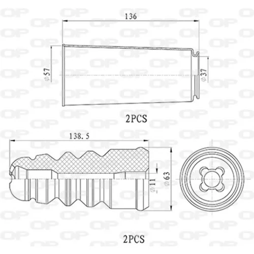 Ochranná sada tlmiča proti prachu OPEN PARTS DCK5003.04
