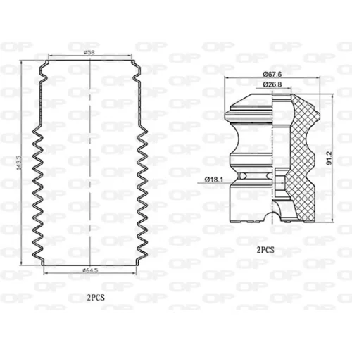 Ochranná sada tlmiča proti prachu OPEN PARTS DCK5005.04