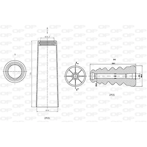 Ochranná sada tlmiča proti prachu OPEN PARTS DCK5073.04