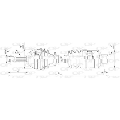 Hnací hriadeľ OPEN PARTS DRS6017.00