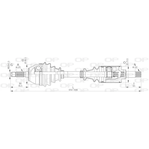 Hnací hriadeľ OPEN PARTS DRS6018.00