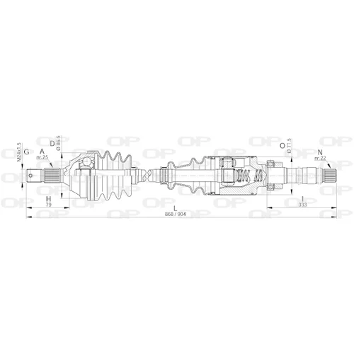 Hnací hriadeľ OPEN PARTS DRS6041.00