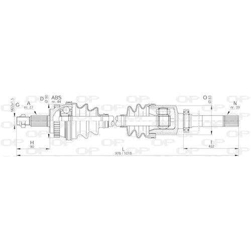 Hnací hriadeľ OPEN PARTS DRS6109.00