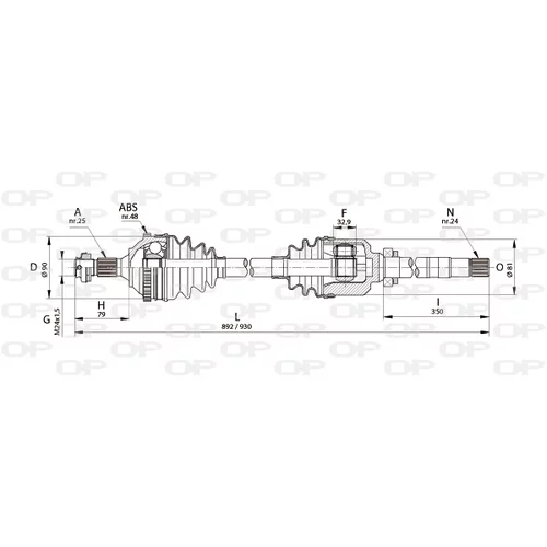 Hnací hriadeľ OPEN PARTS DRS6217.00