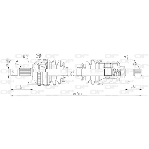 Hnací hriadeľ OPEN PARTS DRS6243.00