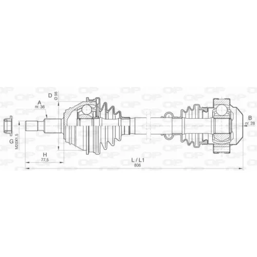 Hnací hriadeľ OPEN PARTS DRS6410.00