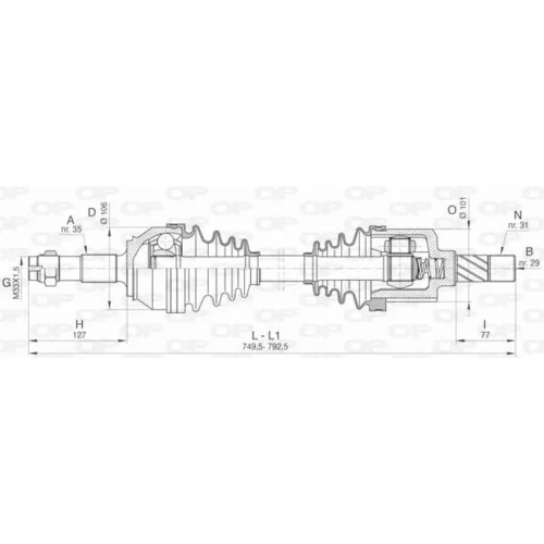 Hnací hriadeľ OPEN PARTS DRS6433.00