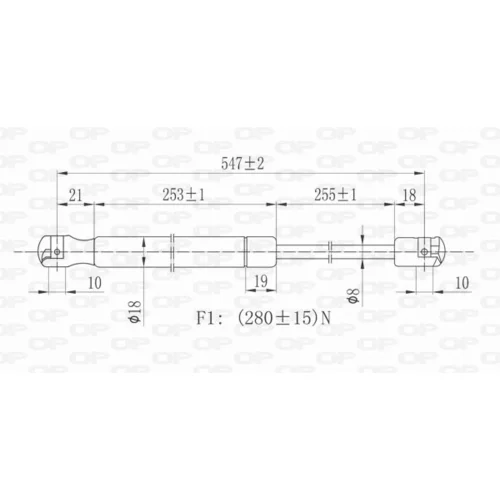 Pneumatická pružina, Batožinový/nákladný priestor GSR6143.00 (OPEN PARTS) - obr. 1