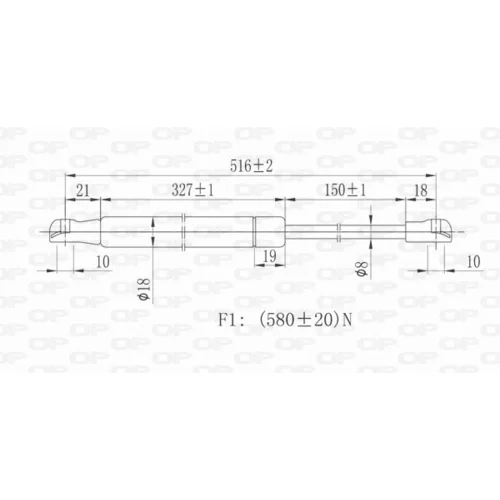 Pneumatická pružina, Batožinový/nákladný priestor GSR6165.00 (OPEN PARTS) - obr. 1