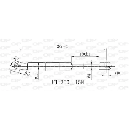 Pneumatická pružina, Batožinový/nákladný priestor GSR6446.00 (OPEN PARTS) - obr. 1