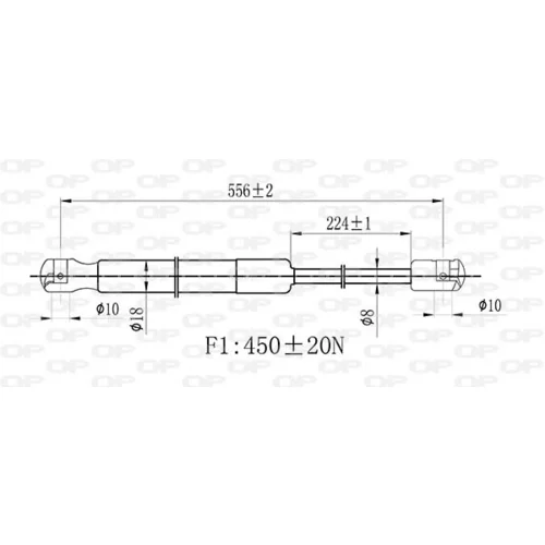 Pneumatická pružina, Batožinový/nákladný priestor GSR6500.00 (OPEN PARTS) - obr. 1