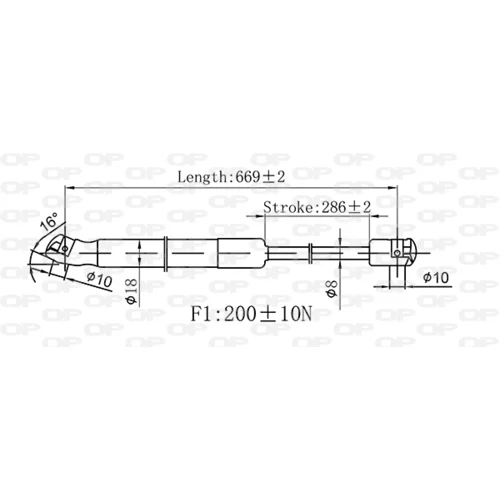 Plynová vzpera, kapota motora OPEN PARTS GSR6534.00