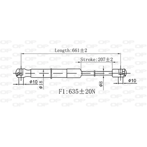 Pneumatická pružina, Batožinový/nákladný priestor GSR6550.00 (OPEN PARTS) - obr. 1