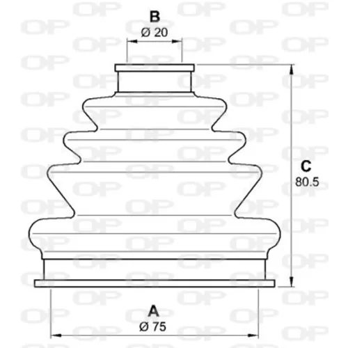 Manžeta hnacieho hriadeľa - opravná sada SJK7250.00 (OPEN PARTS) - obr. 1
