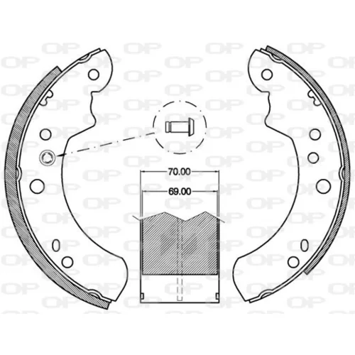 Sada brzdových čeľustí OPEN PARTS BSA2051.00