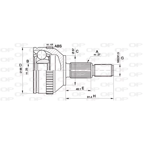 Sada kĺbov hnacieho hriadeľa OPEN PARTS CVJ5200.10