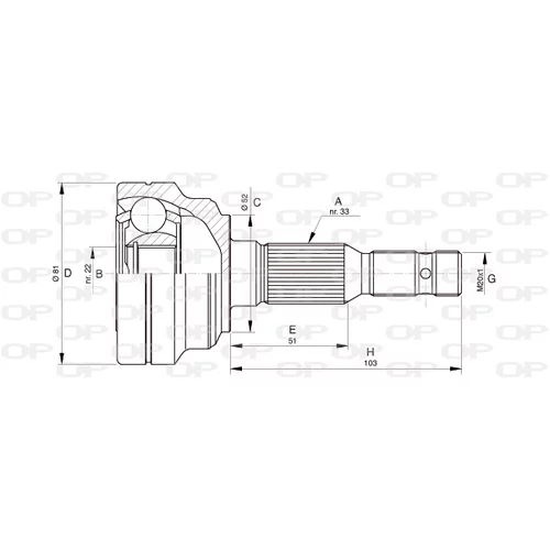 Sada kĺbov hnacieho hriadeľa OPEN PARTS CVJ5281.10