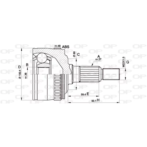 Sada kĺbov hnacieho hriadeľa OPEN PARTS CVJ5360.10