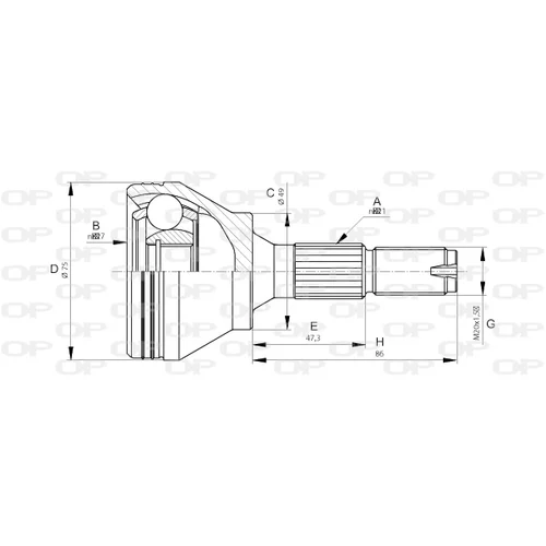 Sada kĺbov hnacieho hriadeľa OPEN PARTS CVJ5677.10