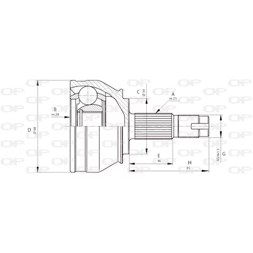 Sada kĺbov hnacieho hriadeľa OPEN PARTS CVJ5687.10