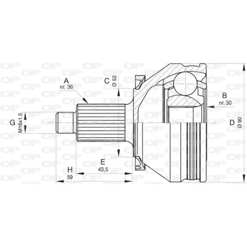 Sada kĺbov hnacieho hriadeľa OPEN PARTS CVJ5831.10