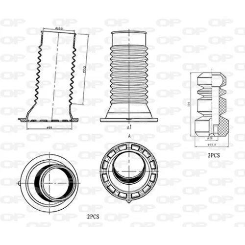 Ochranná sada tlmiča proti prachu DCK5015.04 (OPEN PARTS)