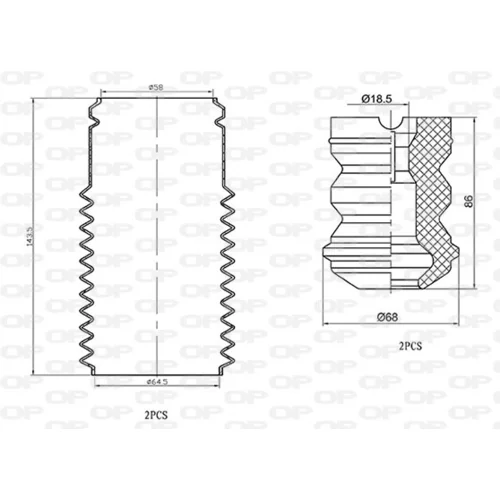 Ochranná sada tlmiča proti prachu OPEN PARTS DCK5029.04