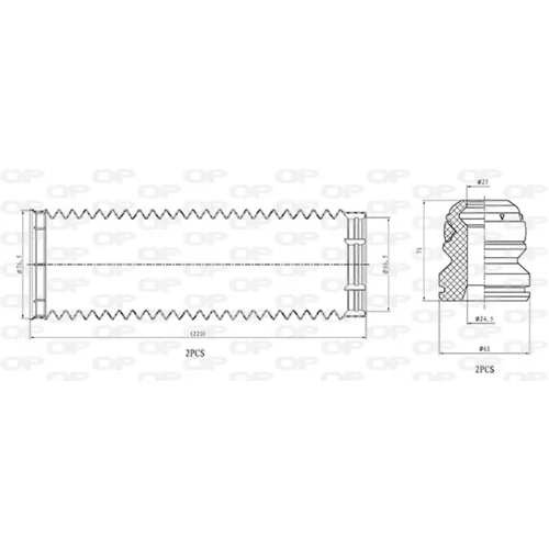 Ochranná sada tlmiča proti prachu OPEN PARTS DCK5057.04