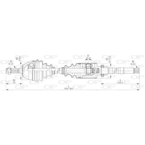 Hnací hriadeľ OPEN PARTS DRS6199.00