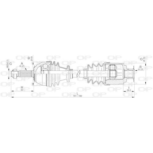 Hnací hriadeľ OPEN PARTS DRS6225.00