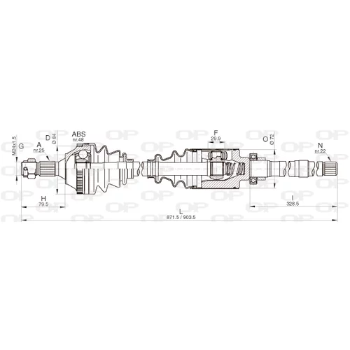 Hnací hriadeľ OPEN PARTS DRS6266.00