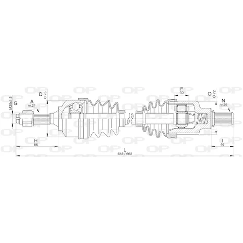 Hnací hriadeľ OPEN PARTS DRS6313.00